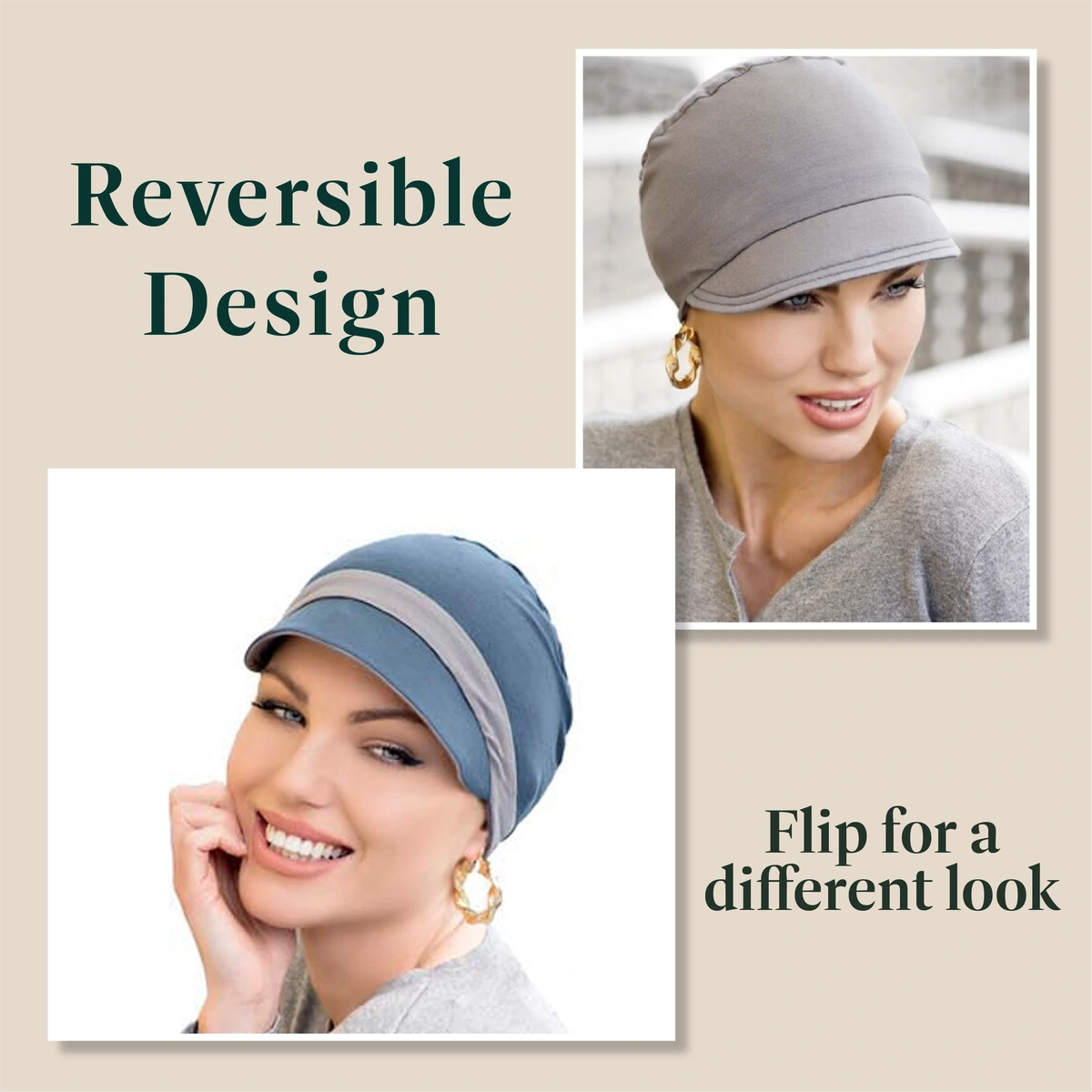 Katia Grey & Silver | Reversible Cap view 4