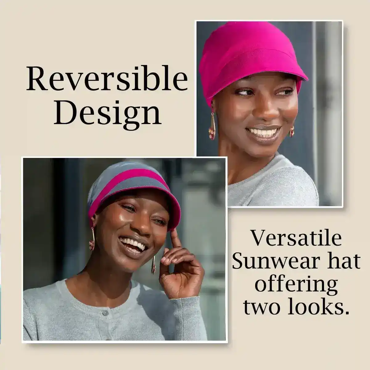Katia Grey & Pink | Reversible Cap view 4