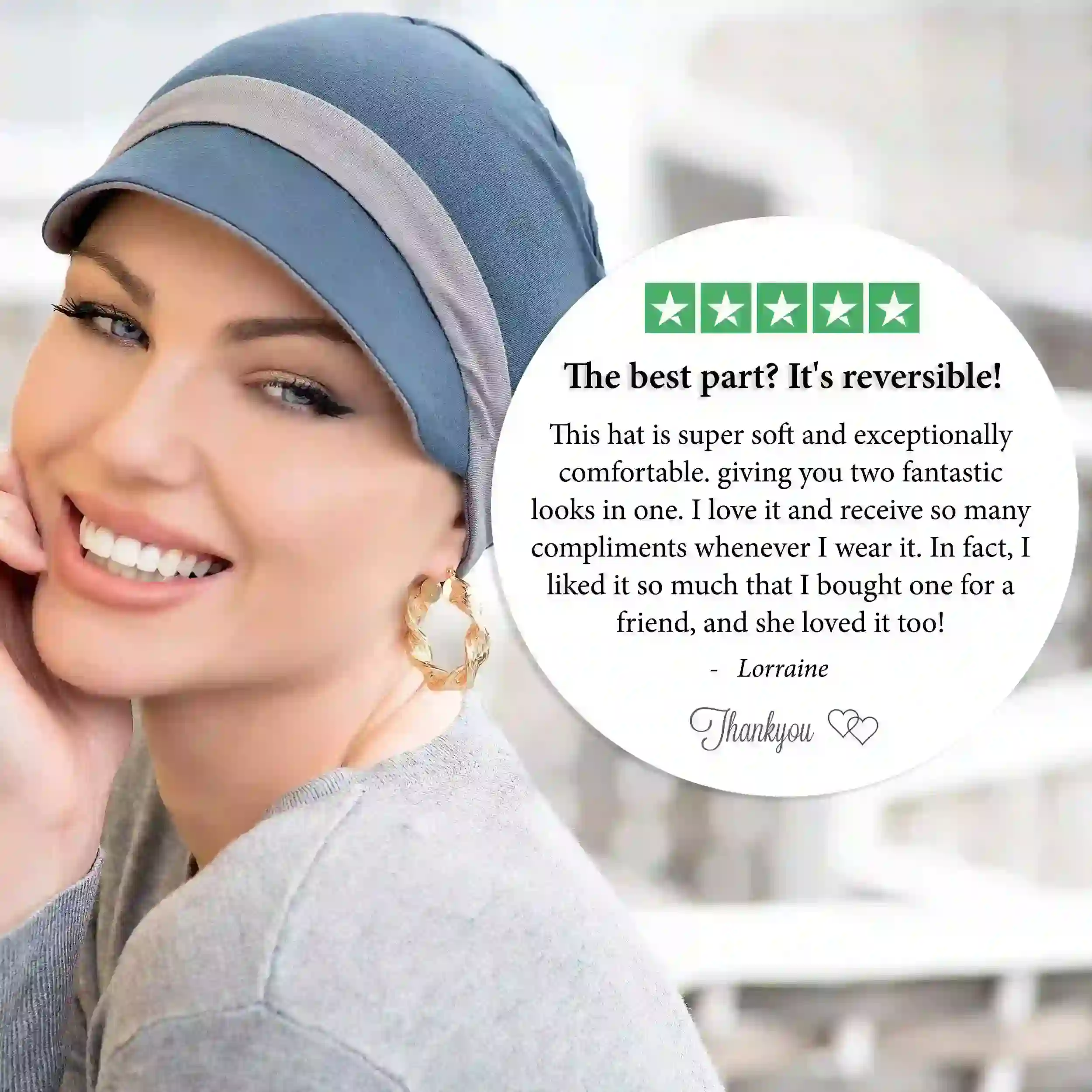 Katia Grey & Silver | Reversible Cap view 7