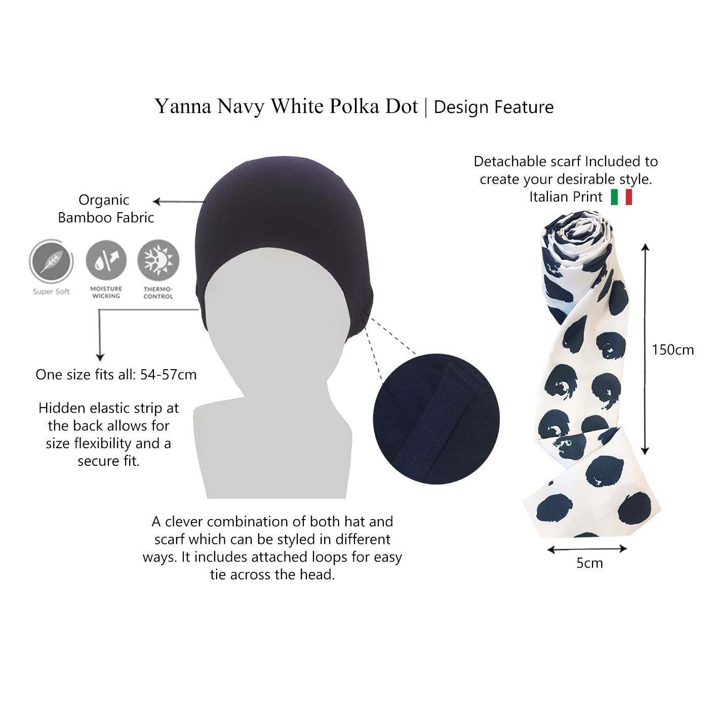 Yanna Navy White Polka Dot view 2